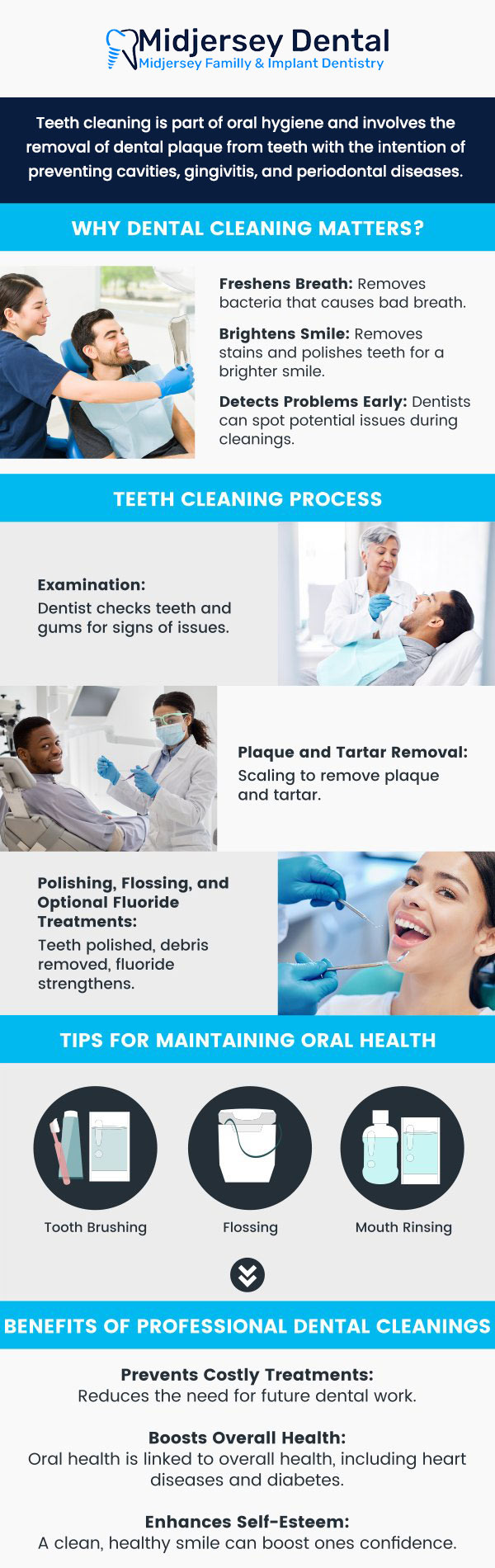 Regular teeth cleanings are crucial for maintaining oral health and achieving a brighter, healthier smile. Dr. Badar and Dr. Karim at Midjersey Family & Implant Dentistry emphasize the importance of professional cleanings to prevent cavities, gum disease, and plaque buildup. These cleanings not only improve your smile’s appearance but also reduce the risk of more serious dental issues, ensuring long-term oral health and well-being. For more information, contact us or book an appointment online. We are conveniently located at 107 Cedar Grove Ln Suite 102, Somerset, NJ 08873. Regular teeth cleanings are crucial for maintaining oral health and achieving a brighter, healthier smile. Dr. Badar and Dr. Karim at Midjersey Family & Implant Dentistry emphasize the importance of professional cleanings to prevent cavities, gum disease, and plaque buildup. These cleanings not only improve your smile’s appearance but also reduce the risk of more serious dental issues, ensuring long-term oral health and well-being. For more information, contact us or book an appointment online. We are conveniently located at 107 Cedar Grove Ln Suite 102, Somerset, NJ 08873.